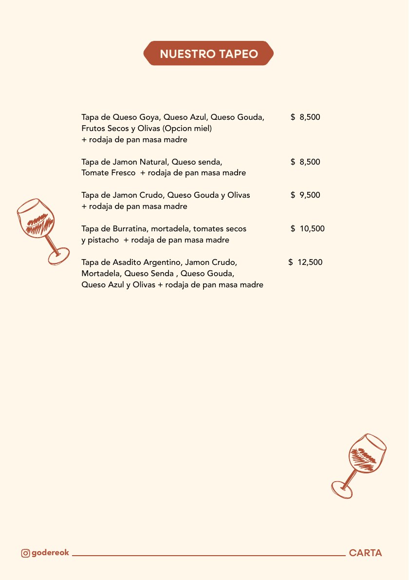 Carta Cafetería