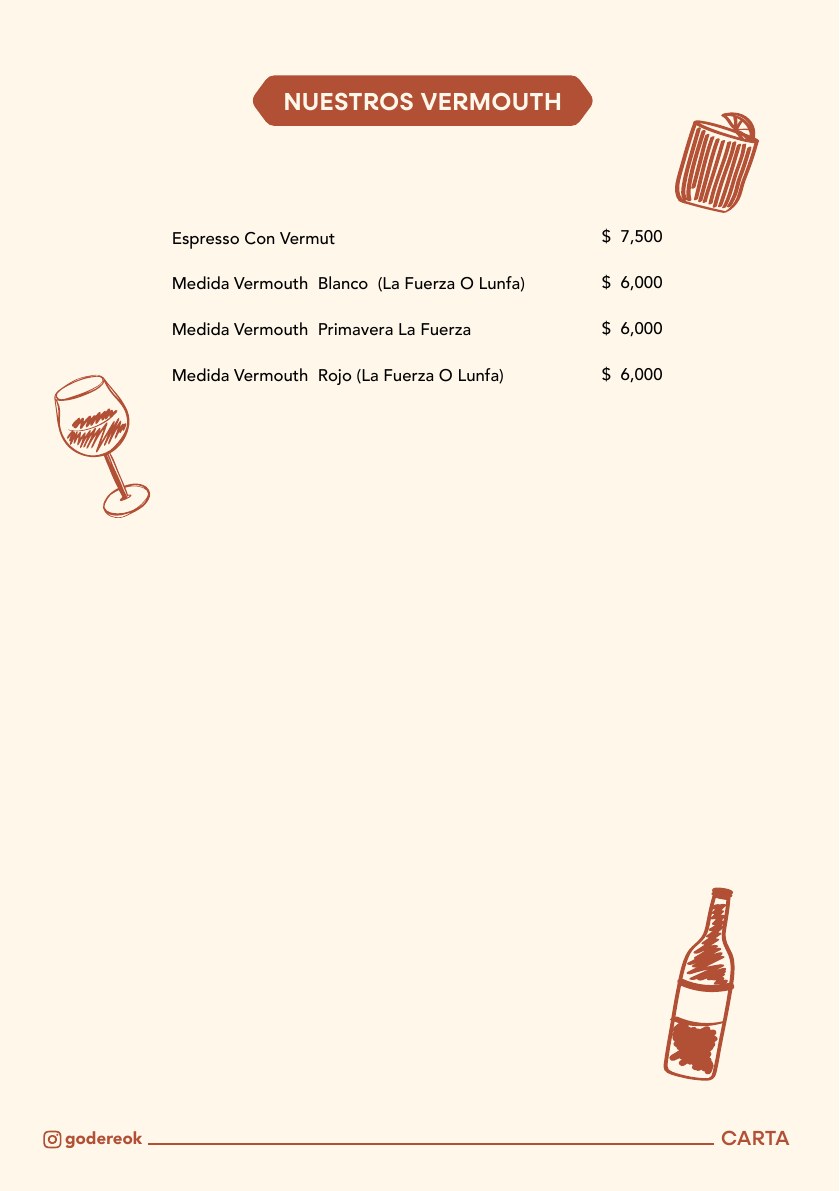 Carta Cafetería