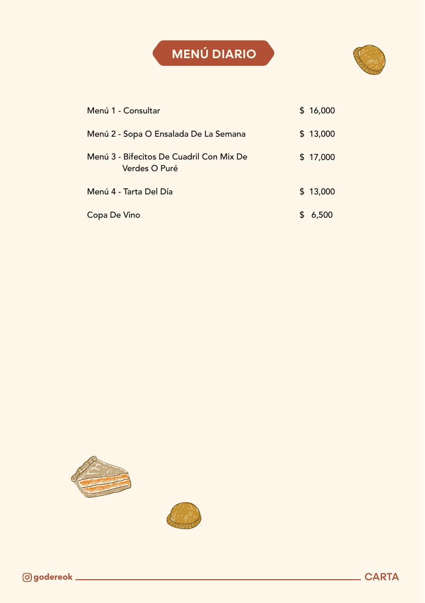 Carta Cafetería