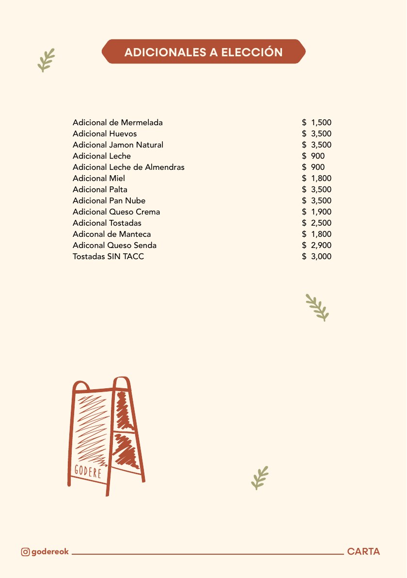Carta Cafetería