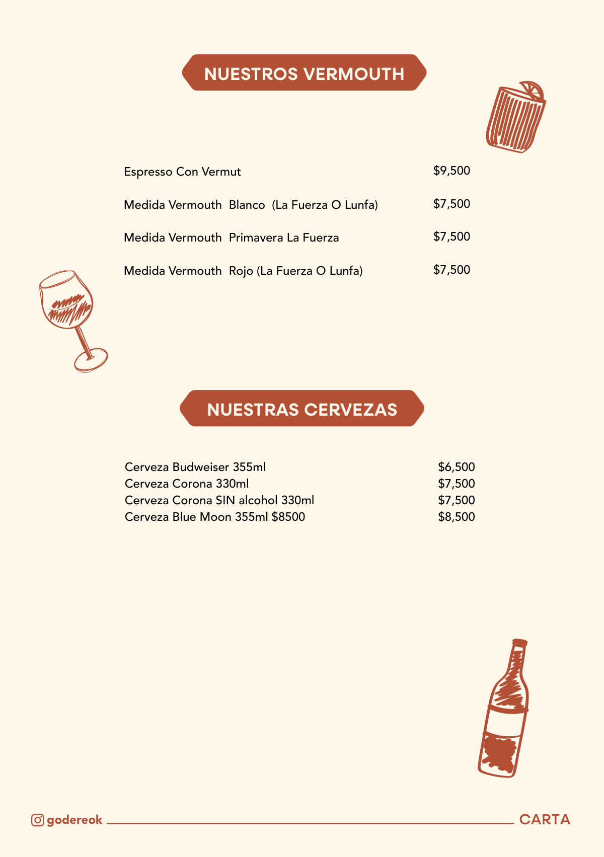 Carta Cafetería — 8
